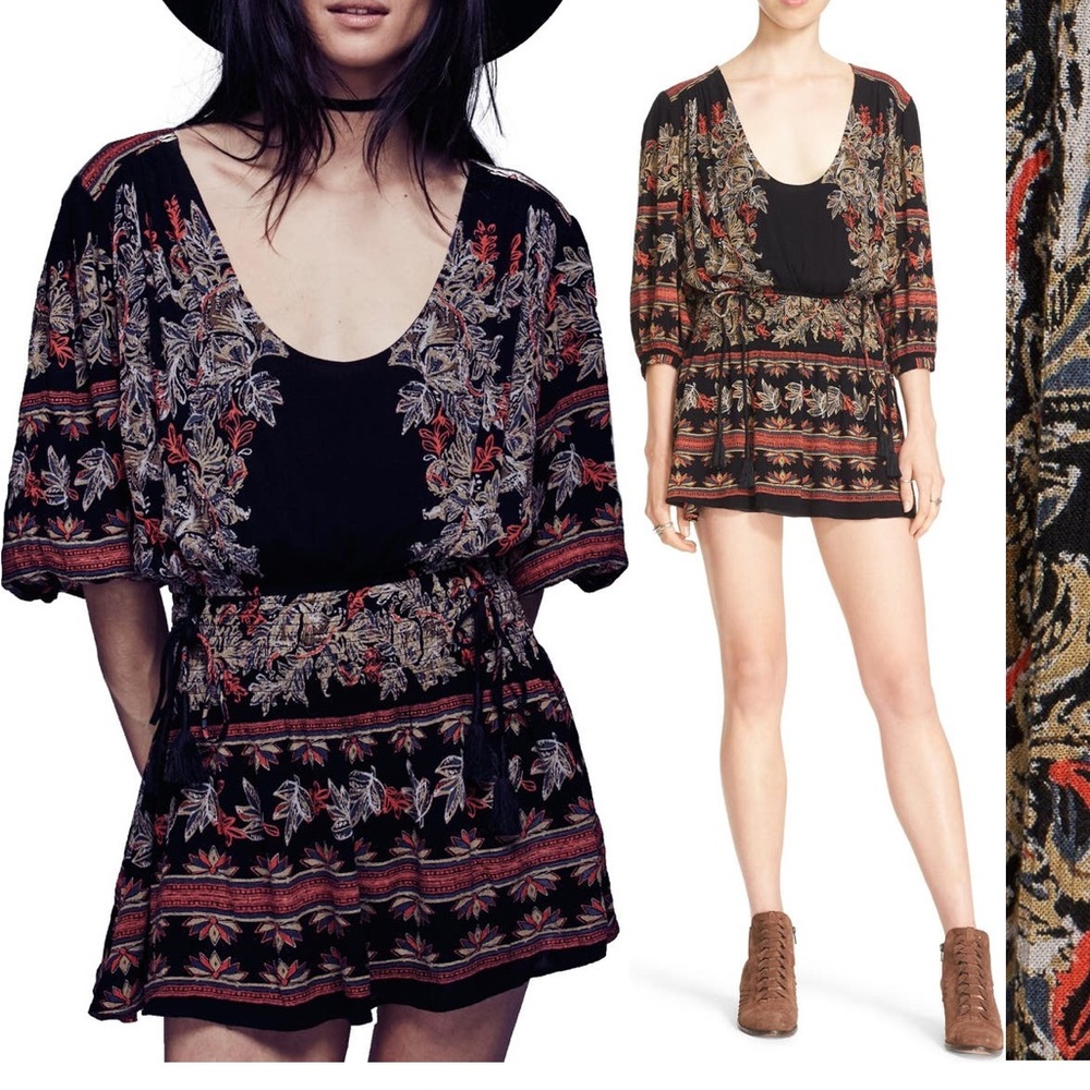 Free People moonlight drive print mini dress sz xs